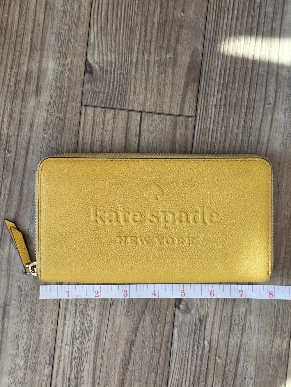 kate spade New York Yellow Zip-Around Leather Wallet